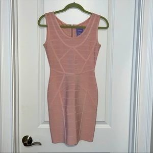 Herve Leger Light Pink Bodycon mini dress size small